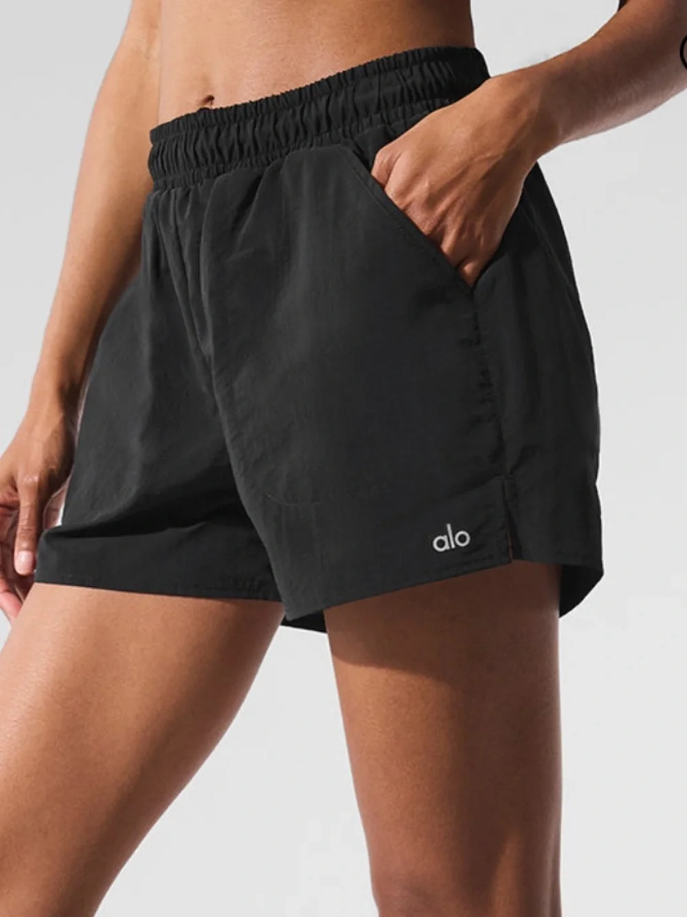 ALO Yoga Black Alumni Shorts, Small